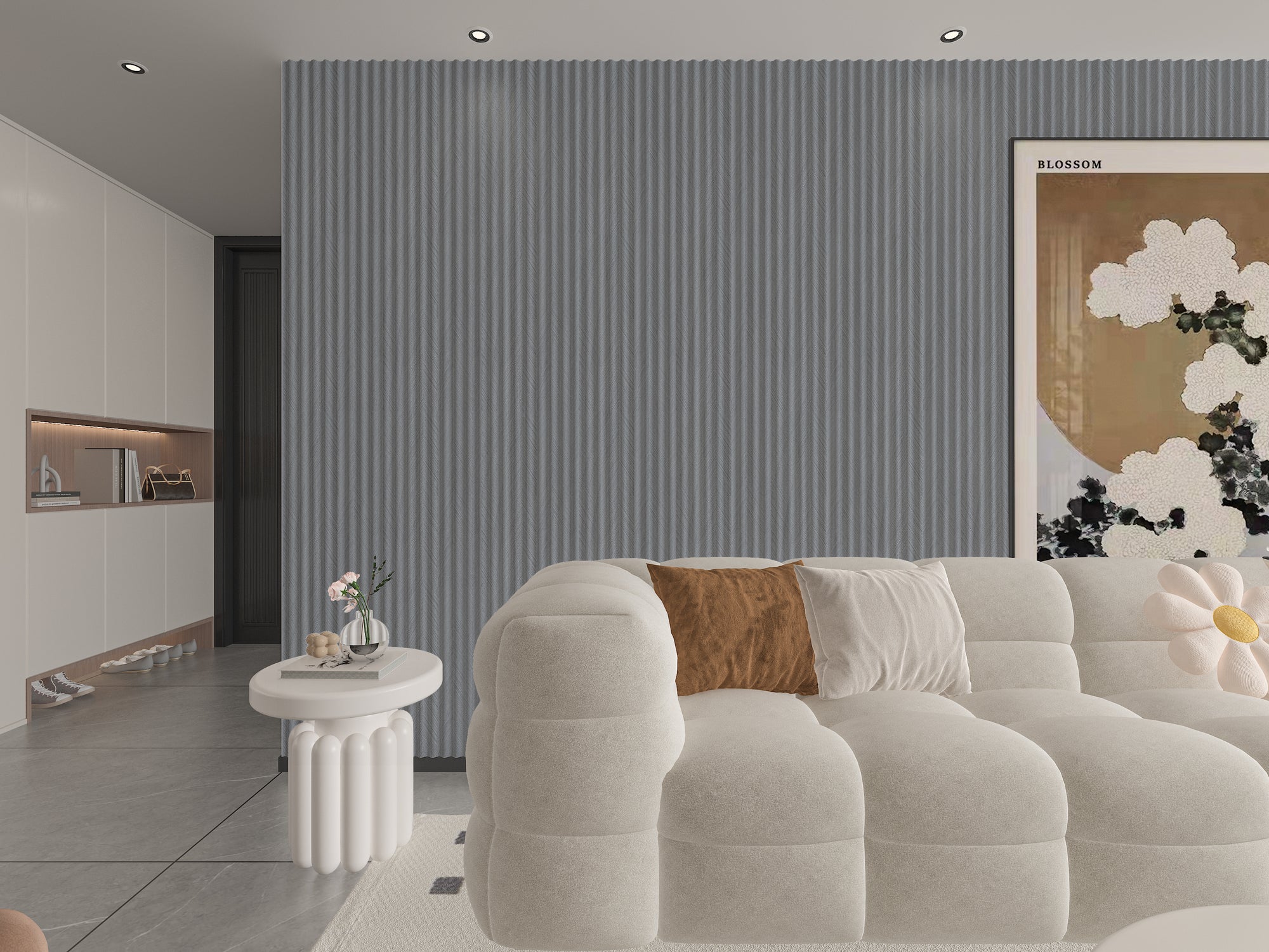 Linea Ghiaccio chevron grey wall panel UK