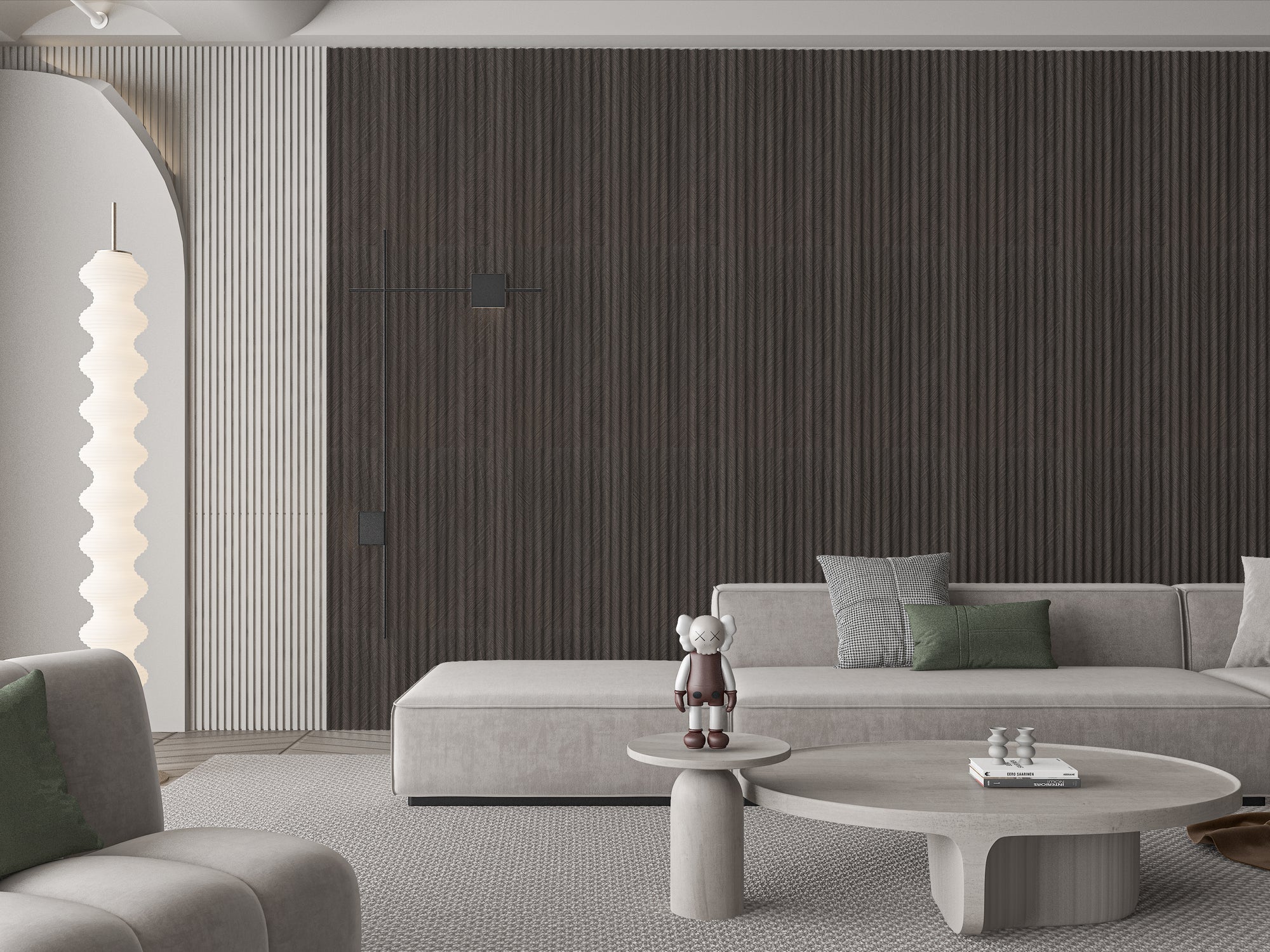 Linea Ombra charcoal architectural wall panels