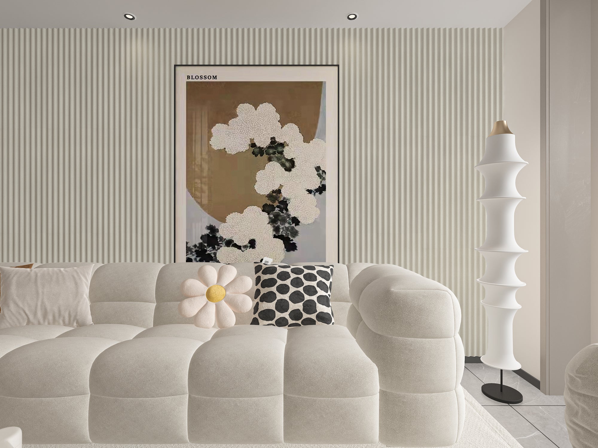 Linea Avorio ivory textured decorative wall panel UK