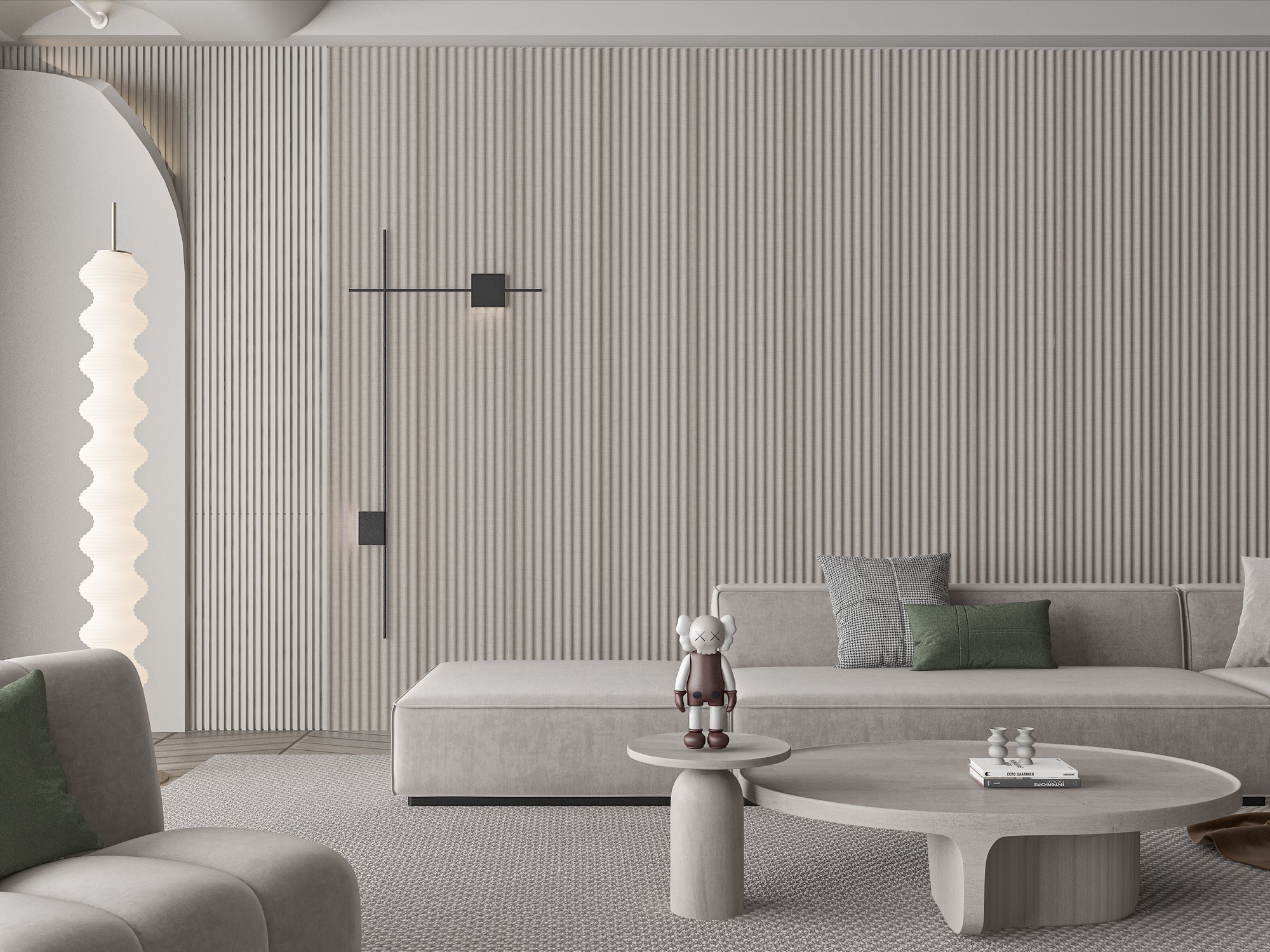 Linea Sabbia textured beige wall panel UK