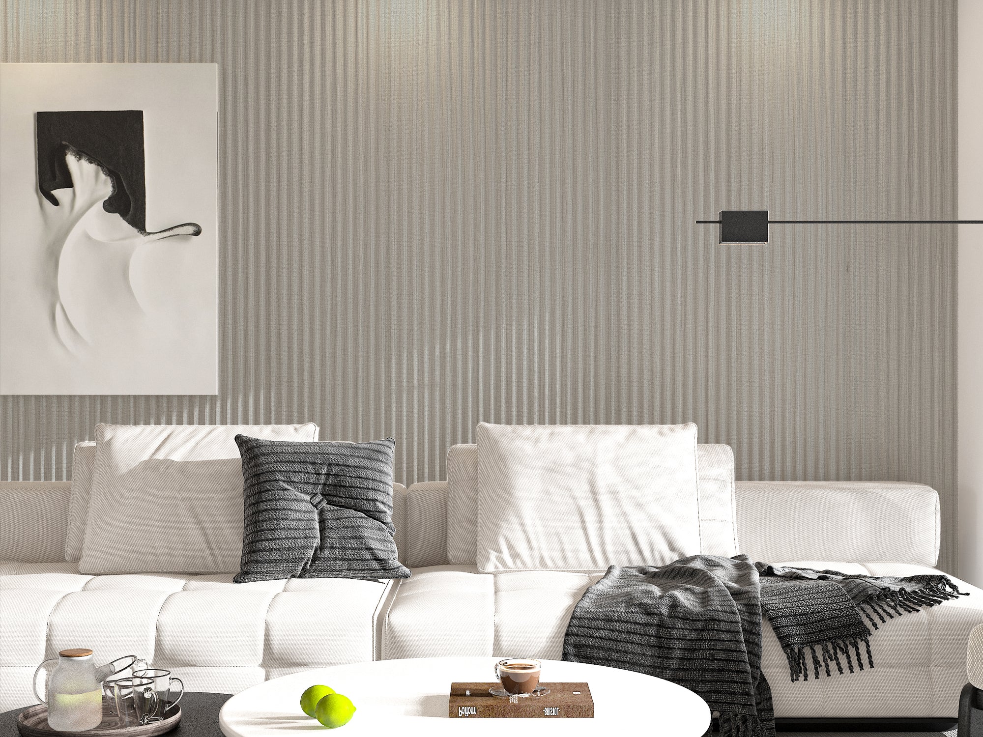Linea Lino decorative beige textured wall panel